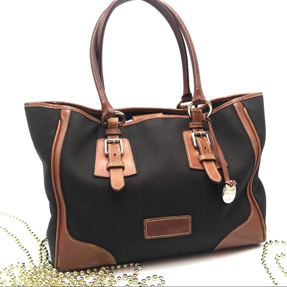 Dooney & Bourke Handbags - Dooney & Bourke Black Canvas Buckle Tote